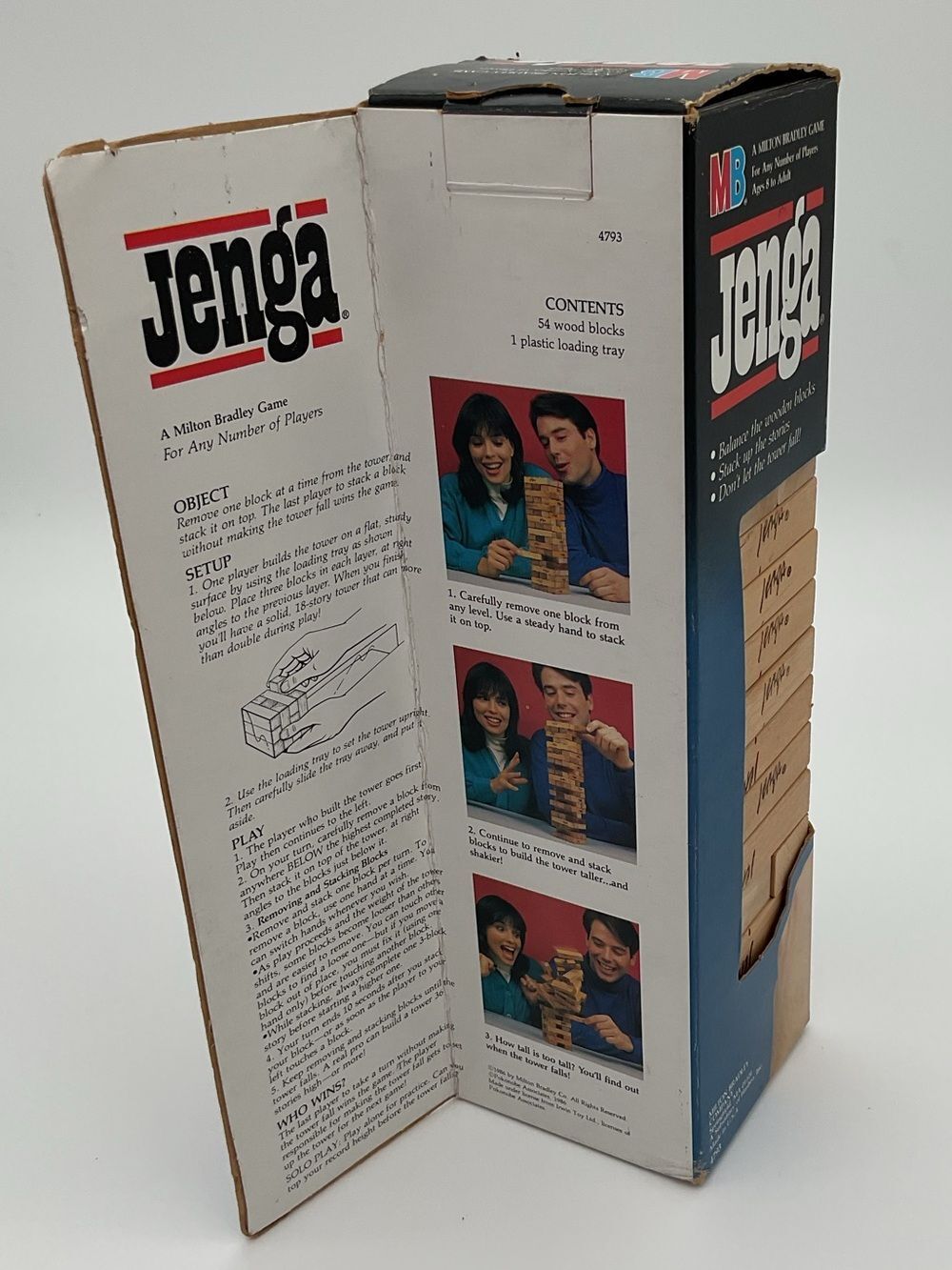 Vintage MB Jenga Classic Wooden Block Game Complete In Original Box - Picture 3 of 5